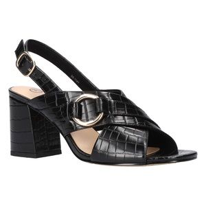 Bella Vita black crocodile print sling back black heel open toe adjustable strap